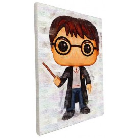 DECO POP HARRY POTTER ET BAGUETTE TOILE 40X30CM SUR CHASSIS BOIS-LiloJouets-Morbihan-Bretagne