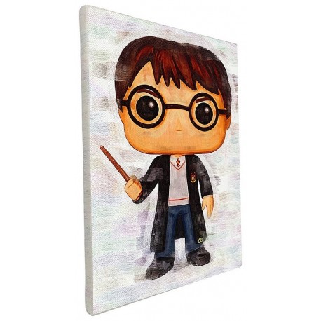 DECO POP HARRY POTTER ET BAGUETTE TOILE 40X30CM SUR CHASSIS BOIS-LiloJouets-Morbihan-Bretagne