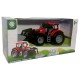 Tracteur rouge 25cm a friction avec pelle ou charrue-lilojouets-morbihan-bretagne