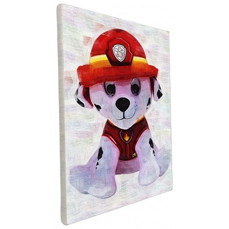 DECO POP MARCUS PELUCHE PAT PATROUILLE TOILE 40X30CM SUR CHASSIS BOIS-LiloJouets-Morbihan-Bretagne