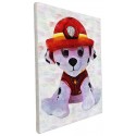 DECO POP MARCUS PELUCHE PAT PATROUILLE TOILE 40X30CM SUR CHASSIS BOIS