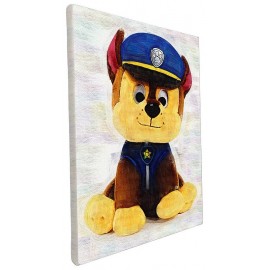 DECO POP CHASE PELUCHE PAT PATROUILLE TOILE 40X30CM SUR CHASSIS BOIS-LiloJouets-Morbihan-Bretagne