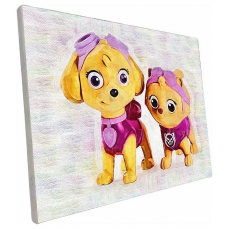 DECO POP SKYE ET CHATON PAT PATROUILLE TOILE 40X30CM SUR CHASSIS BOIS-LiloJouets-Morbihan-Bretagne