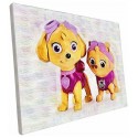 DECO POP SKYE ET CHATON PAT PATROUILLE TOILE 40X30CM SUR CHASSIS BOIS