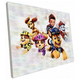 DECO POP PAT PATROUILLE EQUIPE SCENE TOILE 40X30CM SUR CHASSIS BOIS-LiloJouets-Morbihan-Bretagne