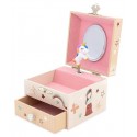 COFFRE A BIJOUX MUSICAL LICORNE - PETIT MODELE 10X10X8CM MECANIQUE AVEC TIROIR