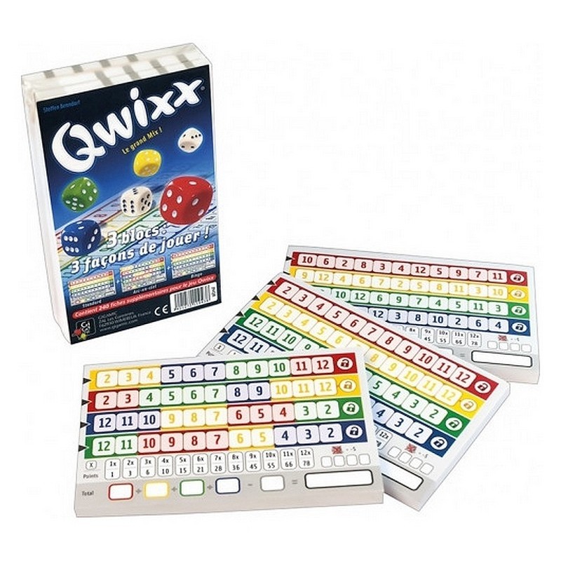 Lot Qwixx 3 Blocs de Score Recharge + 1 Bloc Qwixx Bonus + 1 Décapsuleur  Blumie - Cdiscount Jeux - Jouets