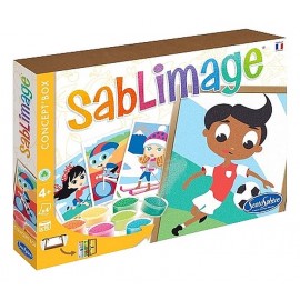 SABLIMAGE SPORTS CONCEPT BOX 4 TABLEAUX 25X18CM AVEC CADRE-LiloJouets-Morbihan-Bretagne