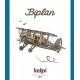 Maquette bois avion biplan 36 pieces motif bleu-lilojouets-morbihan-bretagne