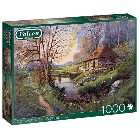 PUZZLE COTTAGE DANS LES BOIS 1000 PIECES FALCON DELUXE-LiloJouets-Morbihan-Bretagne