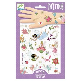 TATOUAGES FAIRY FRIENDS POCHETTES 2 FEUILLES 21X14CM MES AMIES FEES