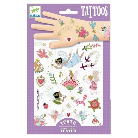 TATOUAGES FAIRY FRIENDS POCHETTES 2 FEUILLES 21X14CM MES AMIES FEES-LiloJouets-Morbihan-Bretagne