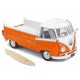 Vehicule volskwagen t1 pick-up orange 1950 1.18e metal-lilojouets-morbihan-bretagne