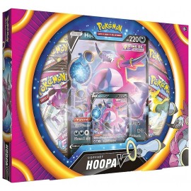 COFFRET POKEMON HOOPA-V AVEC 4 BOOSTERS ET CARTE GEANTE