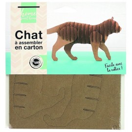 MAQUETTE CHAT EN CARTON A ASSEMBLER 17X10X5CM-LiloJouets-Morbihan-Bretagne