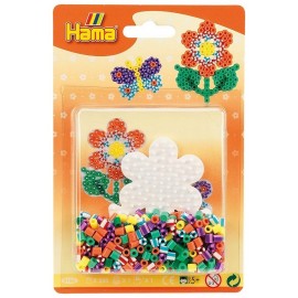 BLISTER PM FLEURS BICOLORES ET 350 PERLES HAMA MIDI-LiloJouets-Morbihan-Bretagne