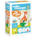 MAKO MOULAGES PETIT CHAT 1 MOULE AVEC PLATRE ET PEINTURE