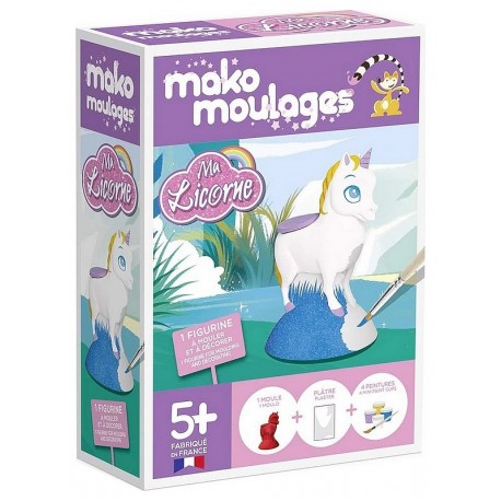 MAKO MOULAGES LICORNE 1 MOULE AVEC PLATRE ET PEINTURE-LiloJouets-Morbihan-Bretagne