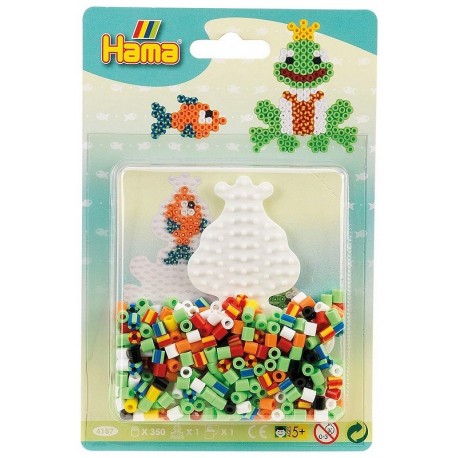 BLISTER PM GRENOUILLE POISSON ET 350 PERLES HAMA MIDI-LiloJouets-Morbihan-Bretagne