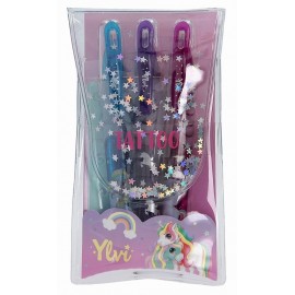 PACK 3 STYLOS TATOUAGES GEL PAILLETE YLVI