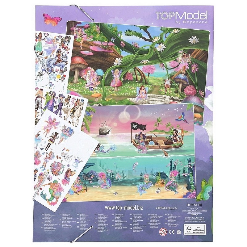 Livre d'autocollants Top Model Stickerworld Filles 33 X 25 Cm Papier