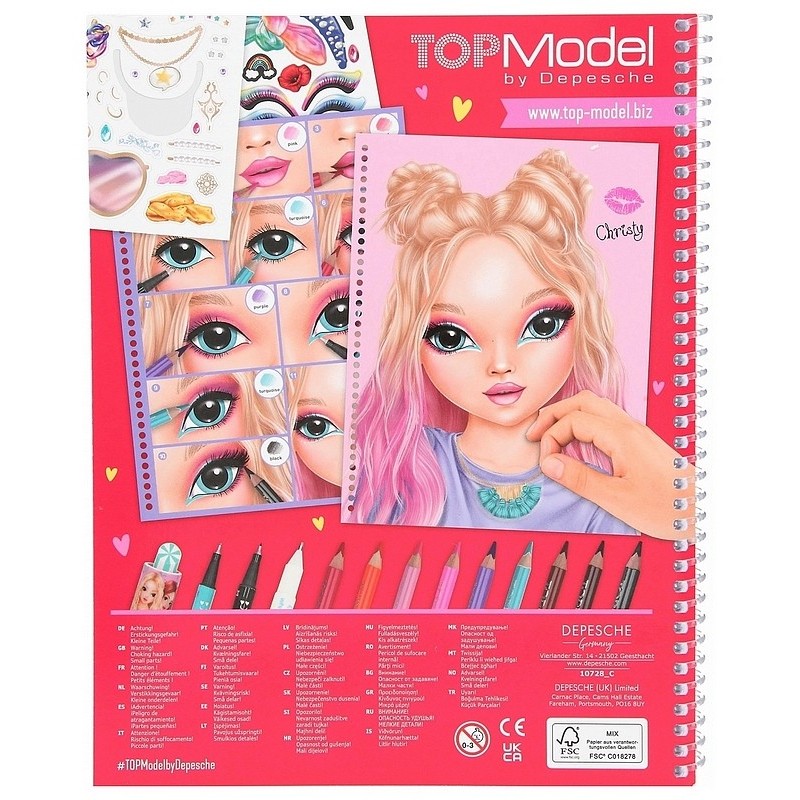 Cahier de dessins de Make-Up sur des Top Modèles, super modèles à coiffer  et à maquiller
