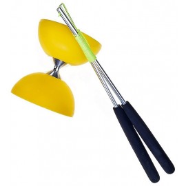 DIABOLO JAUNE AVEC BAGUETTES ALU ACROBAT 105