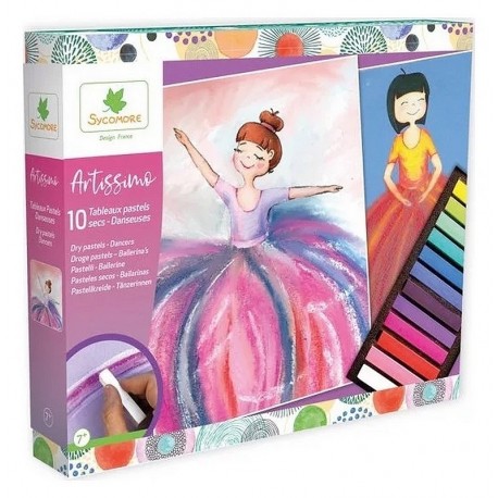 COFFRET PASTELS SECS DANSEUSES 10 TABLEAUX ARTISSIMO-LiloJouets-Morbihan-Bretagne