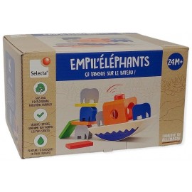 BASCULE EMPIL'ELEPHANTS EN BOIS