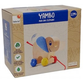 YAMBO ELEPHANT JOUET A TIRER EN BOIS