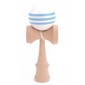 BILBOQUET KENDAMA HETRE BOULE 6CM BLANCHE ET BANDEAU BLEU