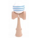 BILBOQUET KENDAMA BOIS - BOULE 6CM BLANCHE ET BANDEAU BLEU