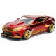 Voiture chevrolet camaro 2016 rouge 1.24e metal avec figurine iron man-lilojouets-morbihan-bretagne