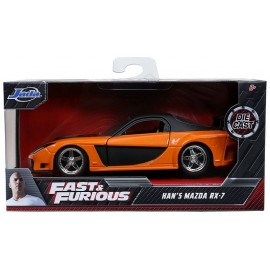 VOITURE MAZDA RX-7 ORANGE 1.32E METAL HAN FAST&FURIOUS-LiloJouets-Morbihan-Bretagne