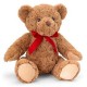 Peluche ours teddy 30cm keeleco avec ruban rouge-lilojouets-morbihan-bretagne