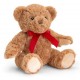 Peluche ours teddy 30cm keeleco avec ruban rouge-lilojouets-morbihan-bretagne