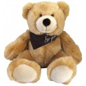 PELUCHE OURS BEIGE ASSIS 40CM AVEC FOULARD