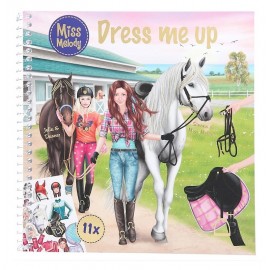 CARNET SPIRALES DRESS ME UP MISS MELODY AVEC STICKERS