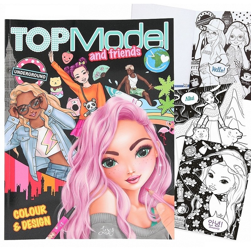 Cahier coloriage colour & design book topmodel 