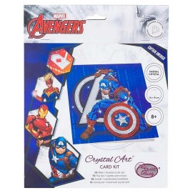 KIT CARTE CAPTAIN AMERICA MARVEL 18X18CM BRODERIE DIAMANT CRYSTAL ART-LiloJouets-Morbihan-Bretagne