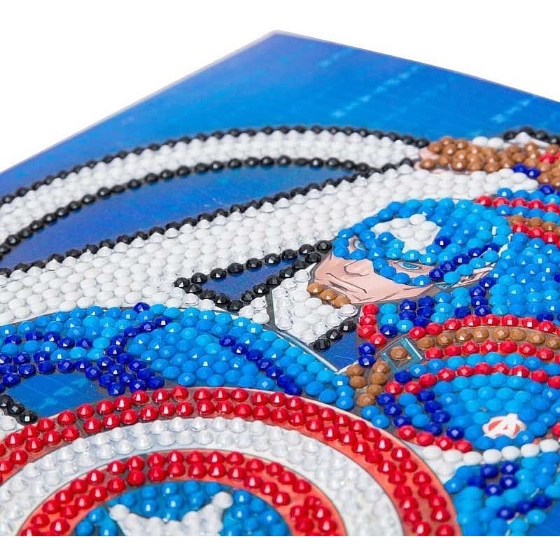 Kit carte captain america marvel 18x18cm broderie diamant crystal