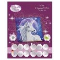 KIT CARTE LICORNE A.STOKES 18X18CM BRODERIE DIAMANT CRYSTAL ART
