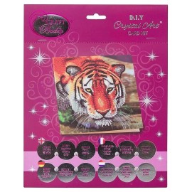 KIT CARTE TIGRE 18X18CM BRODERIE DIAMANT CRYSTAL ART-LiloJouets-Morbihan-Bretagne