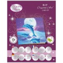 KIT CARTE DAUPHINS 18X18CM BRODERIE DIAMANT CRYSTAL ART
