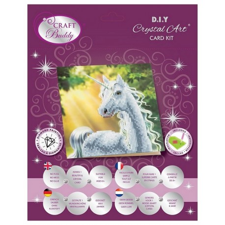 KIT CARTE LICORNE 18X18CM BRODERIE DIAMANT CRYSTAL ART-LiloJouets-Morbihan-Bretagne