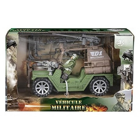 Vehicule militaire avec figurine et accessoires asst 