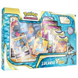 COFFRET POKEMON LUCARIO-V STAR AVEC 5 BOOSTERS ET CARTE GEANTE