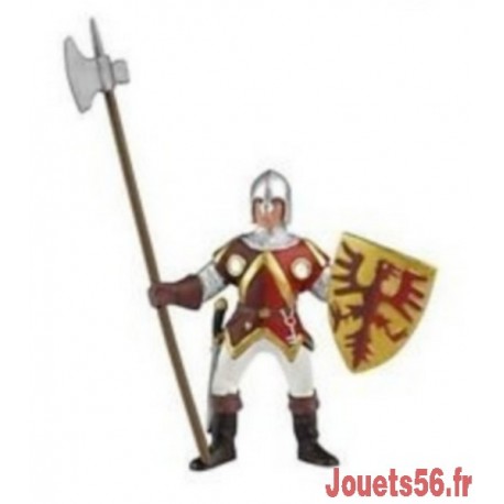 SOLDAT ROUGE ET OR AVEC HALEBARDE 9CM-jouets-sajou-56