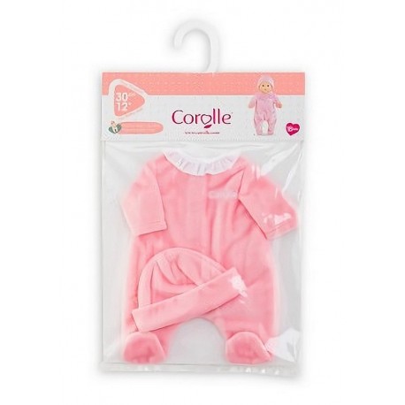 BB30 PYJAMA ROSE ET BONNET VETEMENT POUPON 30CM-LiloJouets-Morbihan-Bretagne