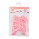 BB30 PYJAMA ROSE ET BONNET VETEMENT POUPON 30CM